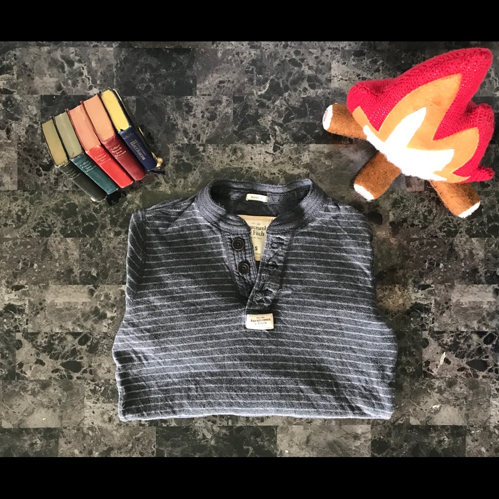 Men’s Small A&F Striped Long Sleeve Shirt
